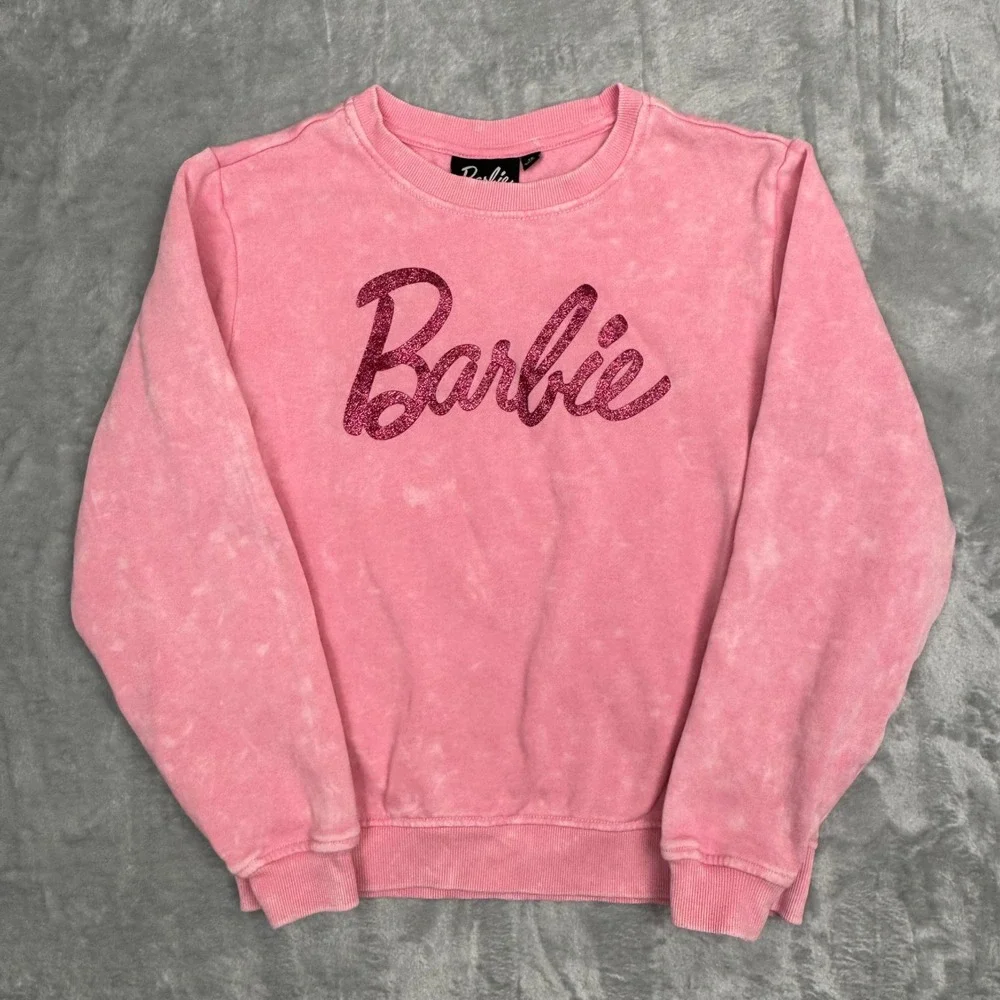 Kids Barbie Pink Tie‎ Dye Glitter Sweatshirt 10